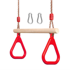 PELLOR Playground wooden trapeze bar offers sturdy construction for safe, dynamic play.