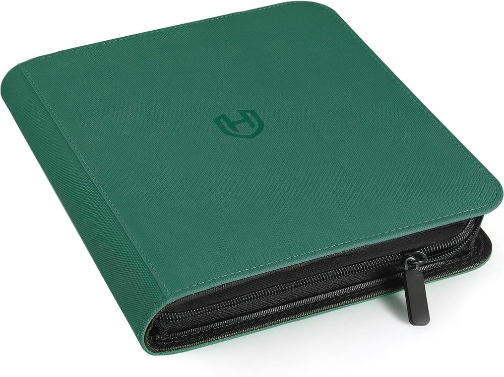 Pemocyny Card Binder zipper cover highlights durable PU exterior for secure card storage.