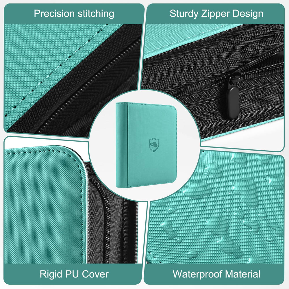 Pemocyny top loader binder features water-resistant, fingerprint-resistant surface.
