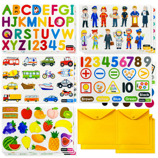 PENGFULL 5 felt pieces with fruits and vegetables for interactive early learning.