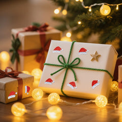 Penitue Santa hat sticker for photo frames adds sparkling charm