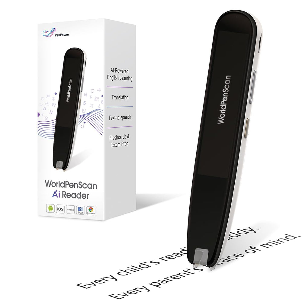 WorldPenScan AI Reader on a desk helping kids read more smoothly