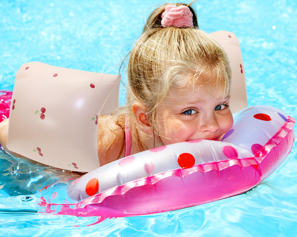 Soft PVC material offers water resistance and durable wear in pools.