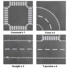 Peohud road base plates crossroad 10x10 enable flexible intersections.