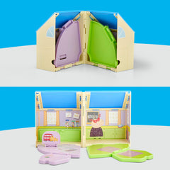 Basket and accessory set widens Peppa Pig play scenarios and narratives.