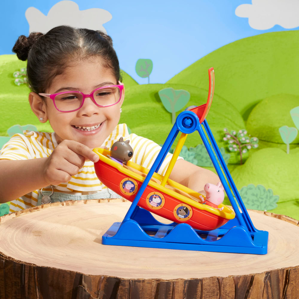 Peppa Amusement Park set featuring this pirate ride and playful figures.