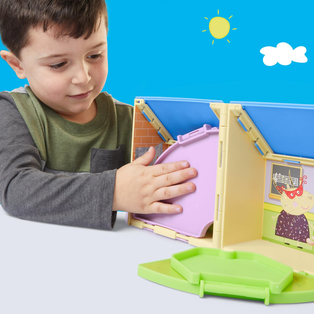 Playground slide in Peppa Pig playset ready for recess scenes.