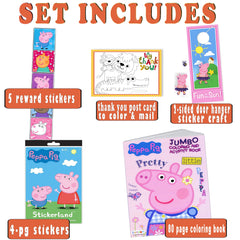 Peppa Pig stickers on two sheets spark decoration and rewards.