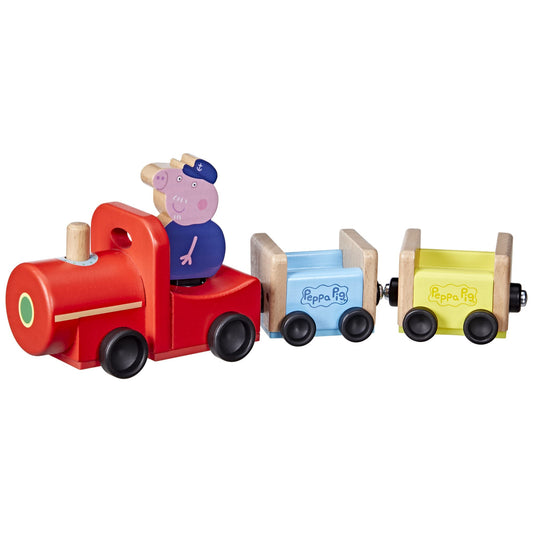 Peppa Pig wooden train engine with magnets for easy attachment and imaginative play