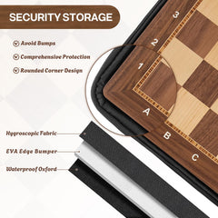 64-square layout on the 18.89 inch board supports precise positioning