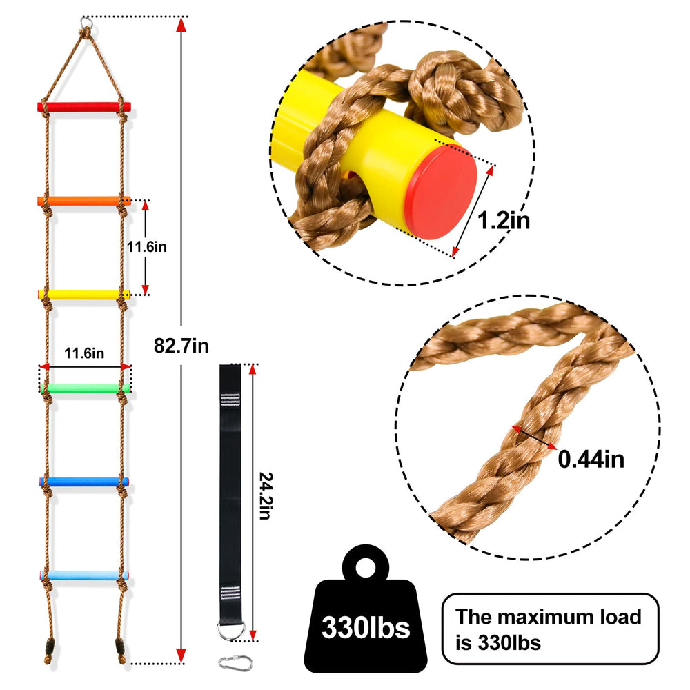 Perantlb climbing rope ladder with non-slip bumps for secure grip.