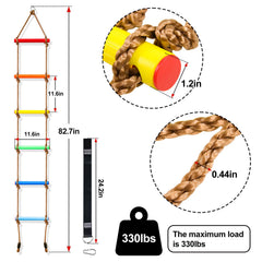 Perantlb climbing rope ladder with non-slip bumps for secure grip.