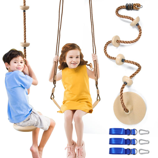 Perantlb tree swing rope 2-pack multicolor for backyard play and exercise