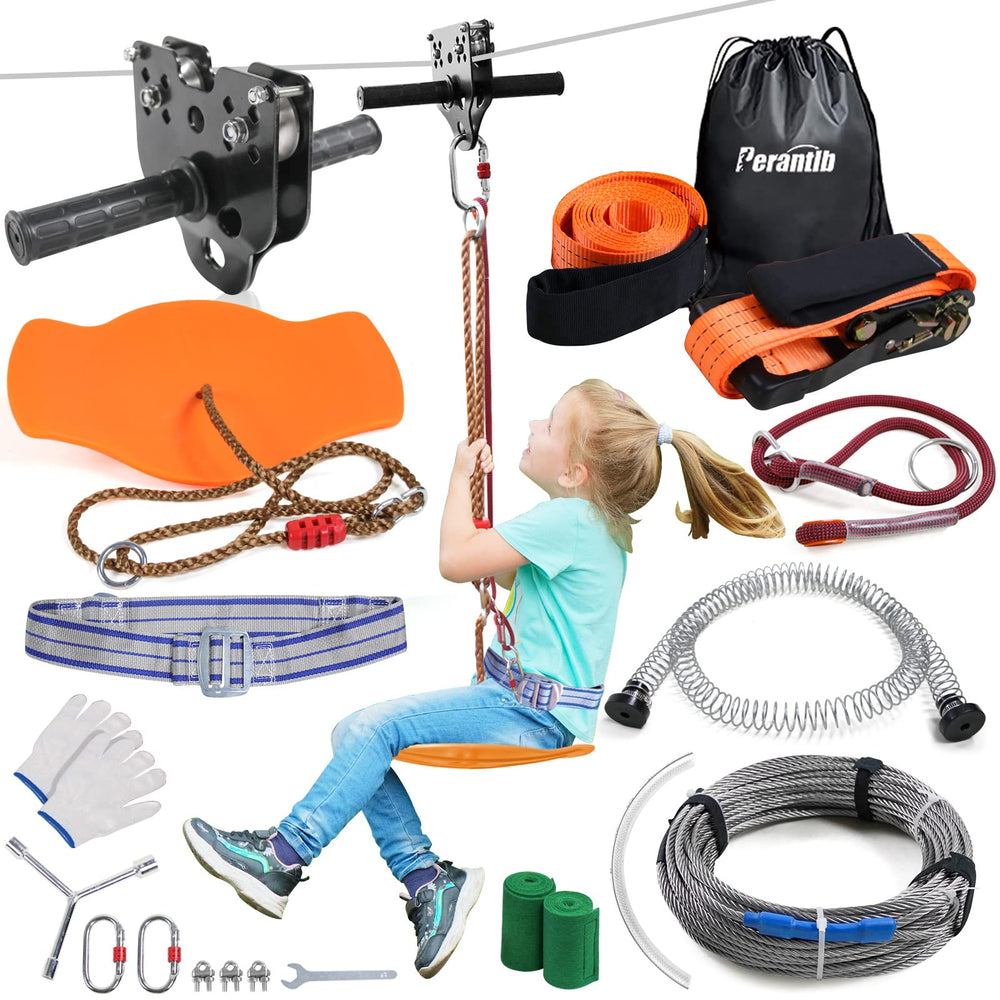 Perantlb zipline main cable 120ft, weather-resistant and durable for backyard adventures