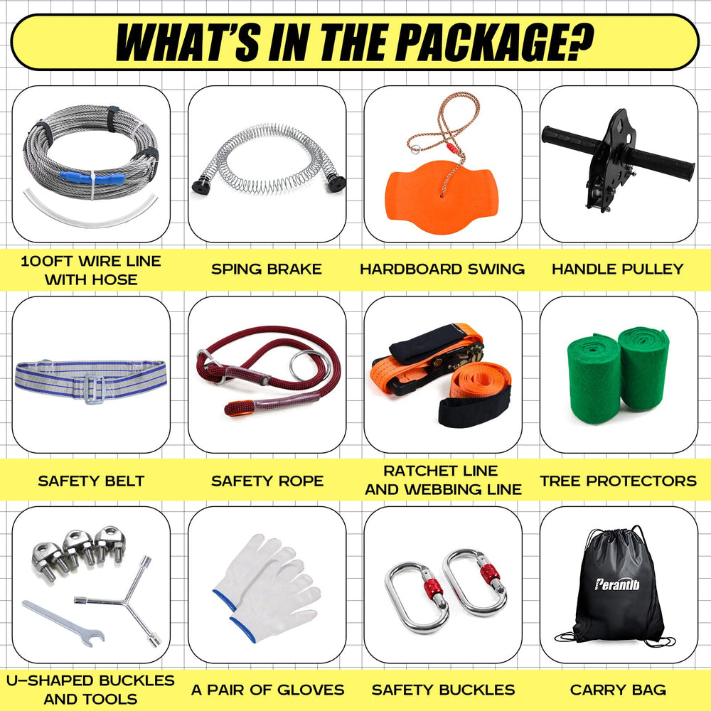 Perantlb zipline safety rope and belt enhances family safety during rides