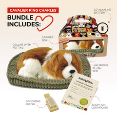 Close-up of Perfect Petzzz Cavalier King Charles synthetic fur texture