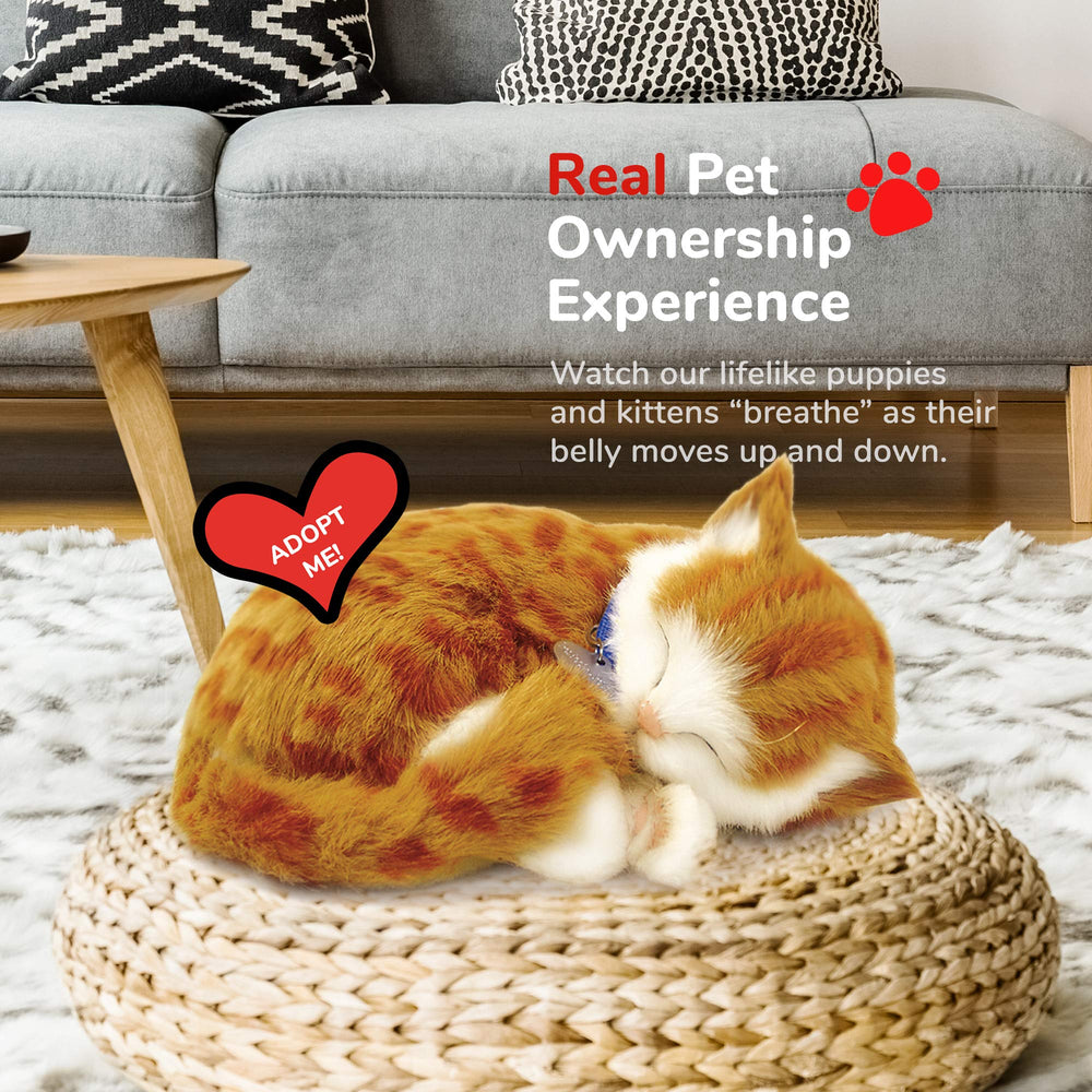 Perfect Petzzz Orange Tabby Cat features allergen-free handcrafted fur for gentle play.