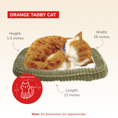 Compact Perfect Petzzz Orange Tabby Cat dimensions suitable for desk or shelf.