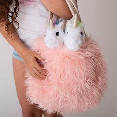 Perfectto Design XL pink purse offers roomy storage for toys