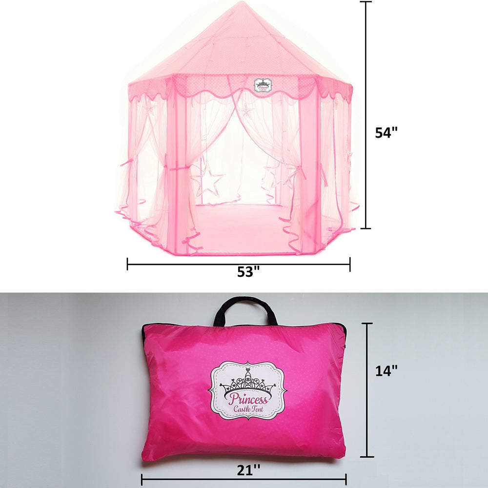 Perfectto Princess Castle Tent versatile space for reading and dress-up.