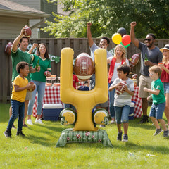 Permcoly oversized football props for stage and entrance decor.