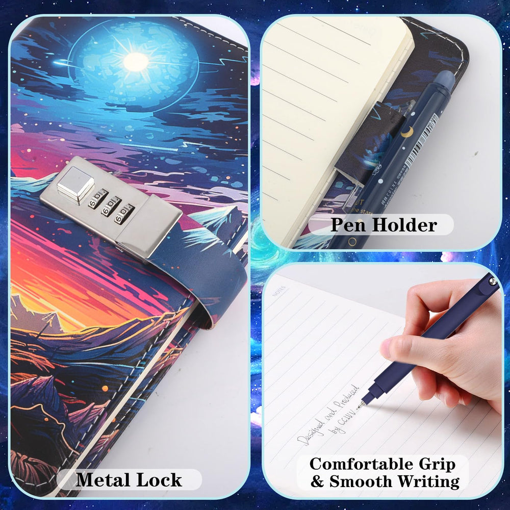 Perpetily Diary with Lock travel-themed design invites adventures and journaling.