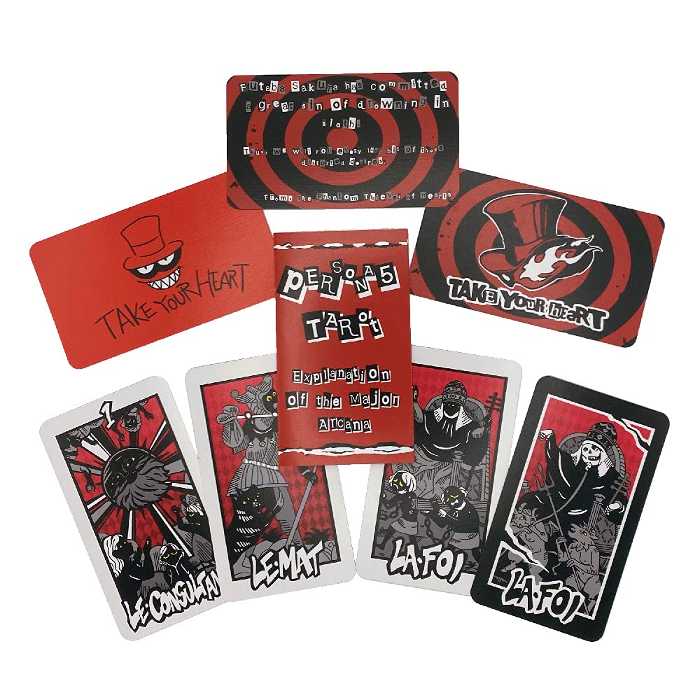 Persona 5 Royal Tarot 310gsm linen cards, durable surface for repeated handling.