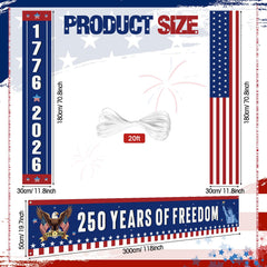 Peryiter banner featuring 1776-2026 timeline with Statue of Liberty for porch decor