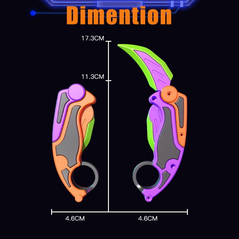 PETBSNVB fidget claw knife gravity-action reveal in motion