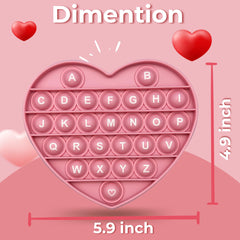 PETBSNVB pink heart features letters and numbers for early literacy and numeracy.