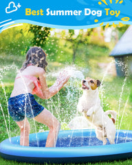 Peteast splash pad fountain spray adds playful backyard fun for pets