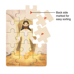 Peyo Pals Bible Puzzles: The Last Supper uses vibrant imagery for storytelling