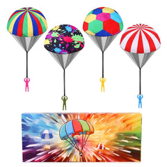 PGXT parachute toy in mid-air over grass for outdoor play and coordination
