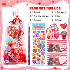 Phaorui 268-piece Valentines pencils close-up for fun handwriting at Valentine parties