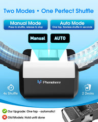 PHENOHERE Shuffler in semi-auto mode for controlled, on-demand shuffles