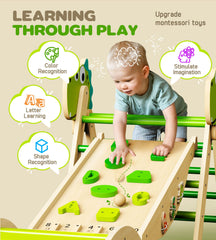 Philnas Pikler triangle attachment panels encourage colorful, exploratory play.