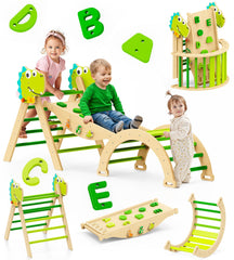 Philnas Pikler triangle main structure supports safe indoor climbing for toddlers.