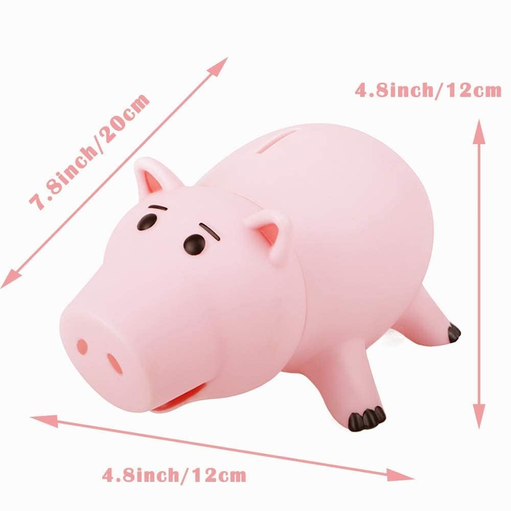 PHOCAS Hairphocas pink piggy bank coins accepted, from pennies to dollar coins.