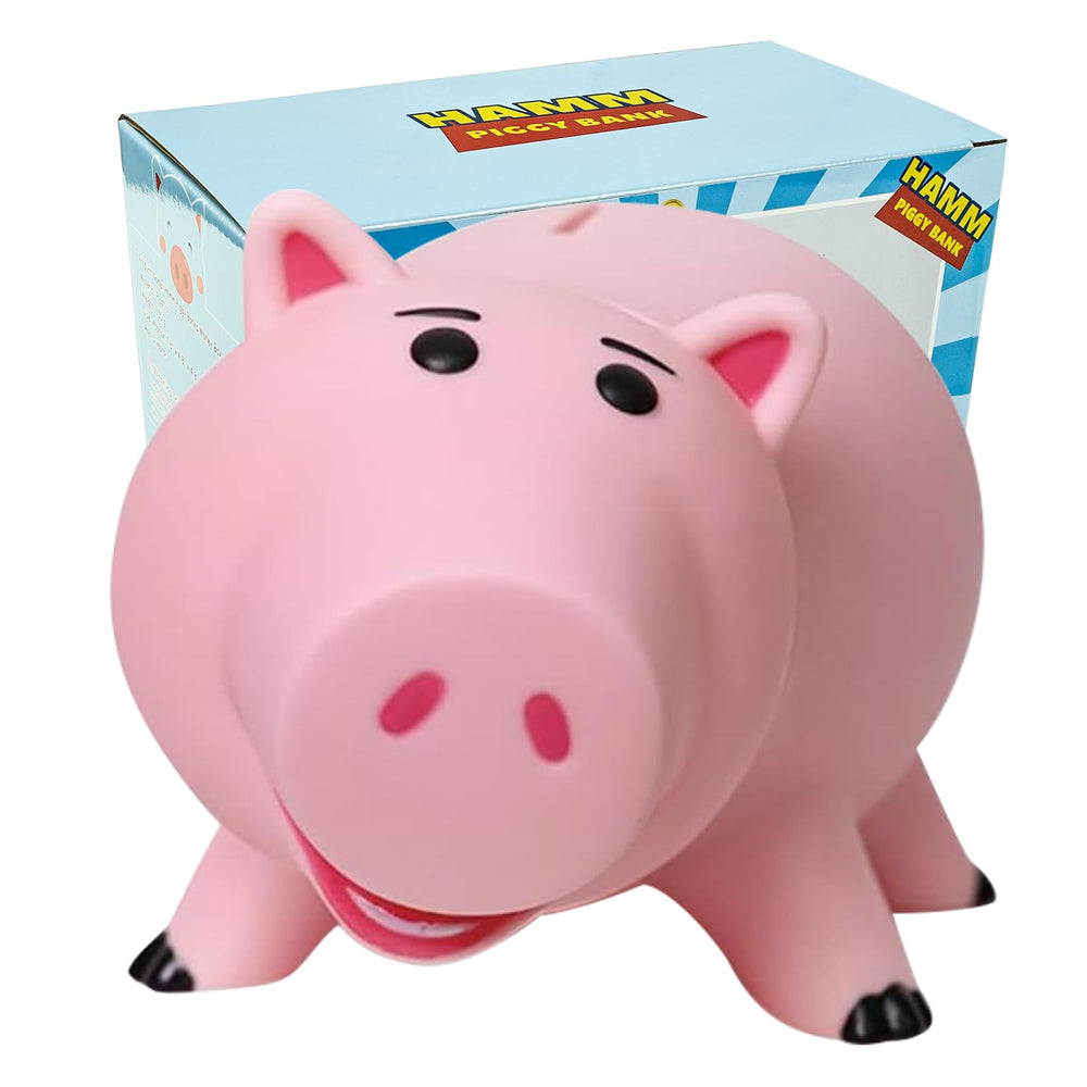 PHOCAS Hamm piggy bank front view in pink, durable for daily kid savings