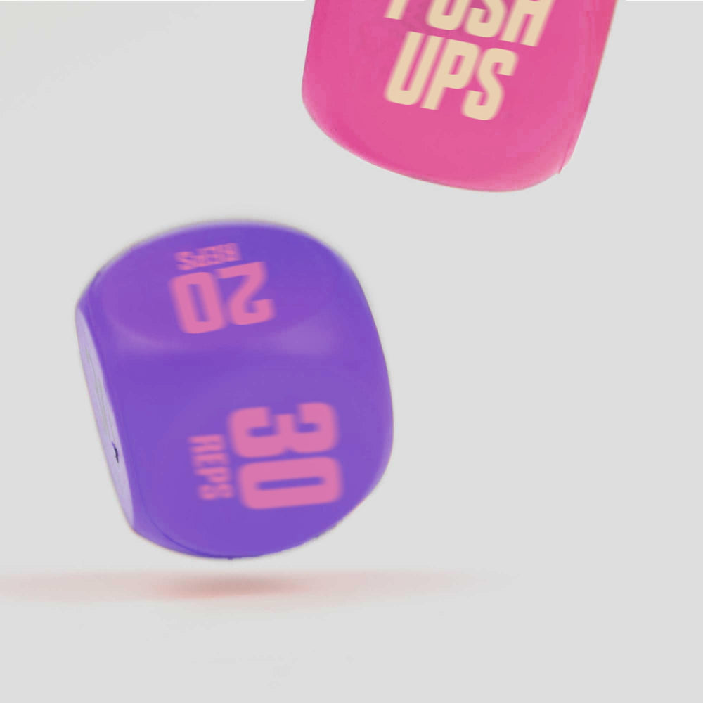 Phoenix Fitness Exercise Dice bright vinyl cover improves visibility during sessions.