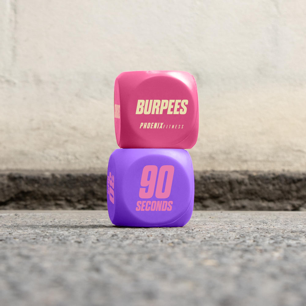 Phoenix Fitness Exercise Dice rep-time top view for interval training.