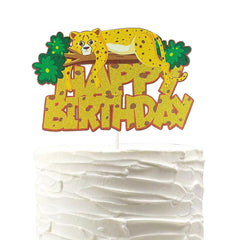 PHOHUI HAVE A NICE TIME cheetah cake topper in leopard print for festive birthday cakes