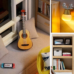 Piberagi dollhouse kit dust-proof detail supports long-lasting display.
