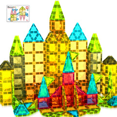 PicassoTiles 24pc mini diamond travel set for on-the-go learning.