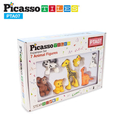 PicassoTiles animal action set tiles shows versatile magnetic building fun.