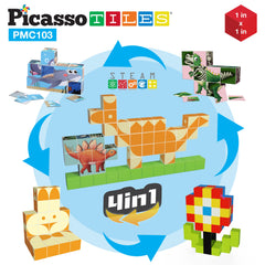 Bright color cubes from PicassoTiles boost color recognition and spatial thinking