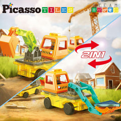 PicassoTiles car base with figure, versatile add-on for dynamic stories and transitions.