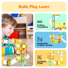 PicassoTiles compact travel design for easy storage and play.