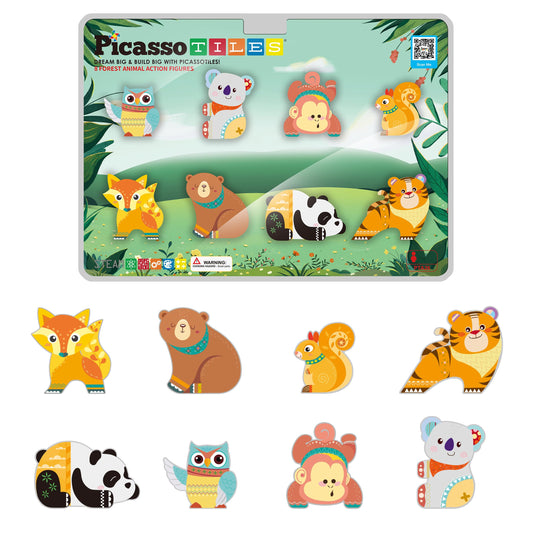PicassoTiles forest fox magnet: sparks imaginative play with compatible magnetic tiles.