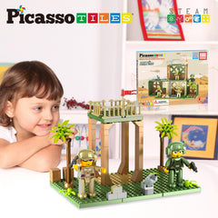 PicassoTiles interlocking bricks enable durable, scalable play sets.